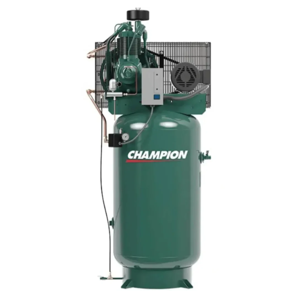 Champion PL & R-Series vertical tank-mounted reciprocating air compressor available from Blackhawk Equipment