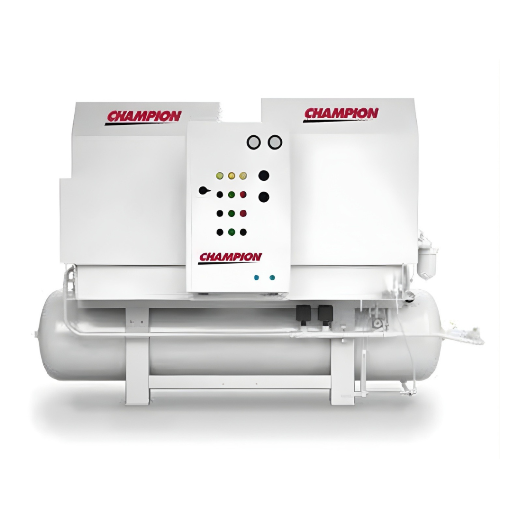 Champion V & W Series oil-less reciprocating air compressor system for medical and lab applications available from Blackhawk Equipment