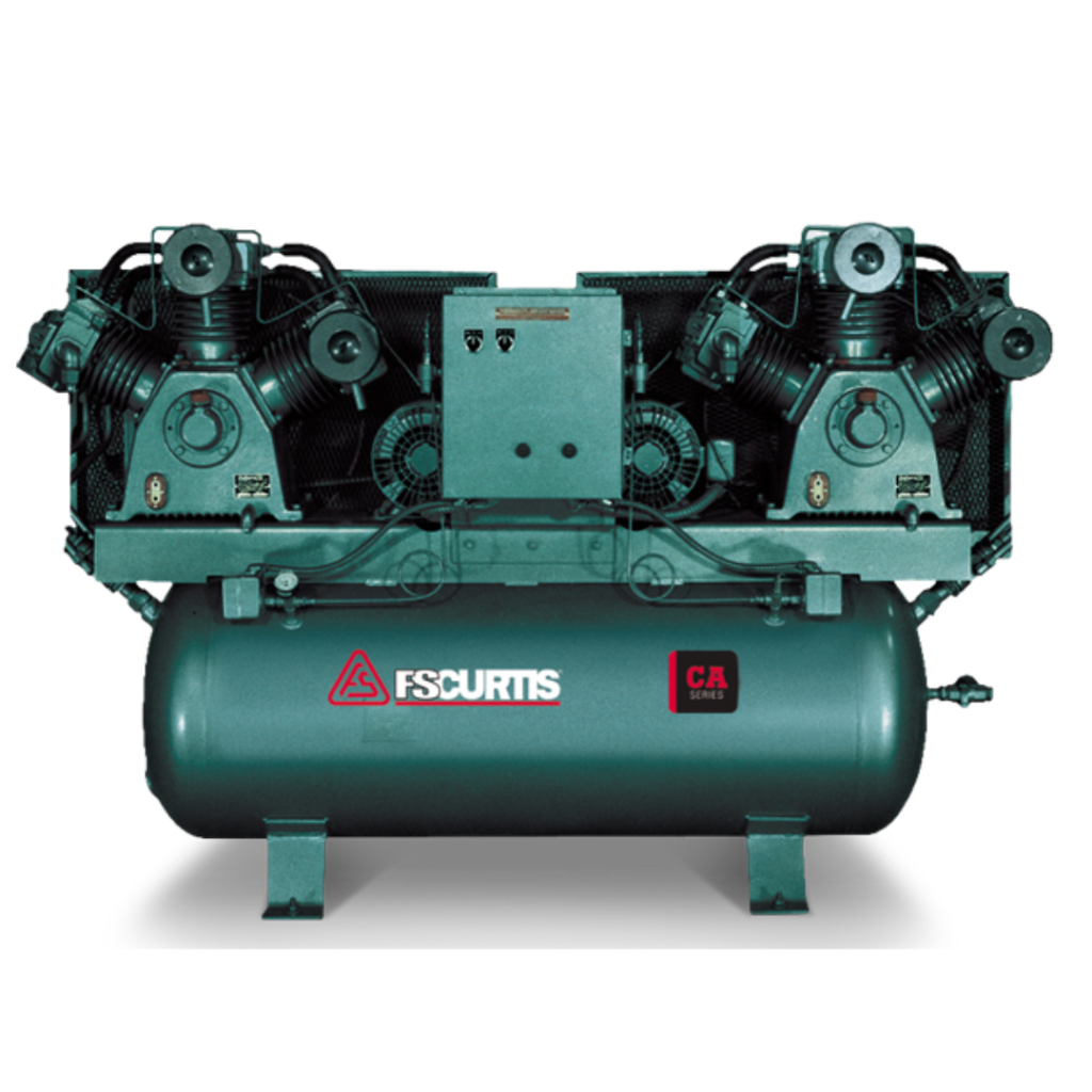 FS-Curtis CA Series duplex reciprocating air compressor for heavy-duty industrial use available from Blackhawk Equipment