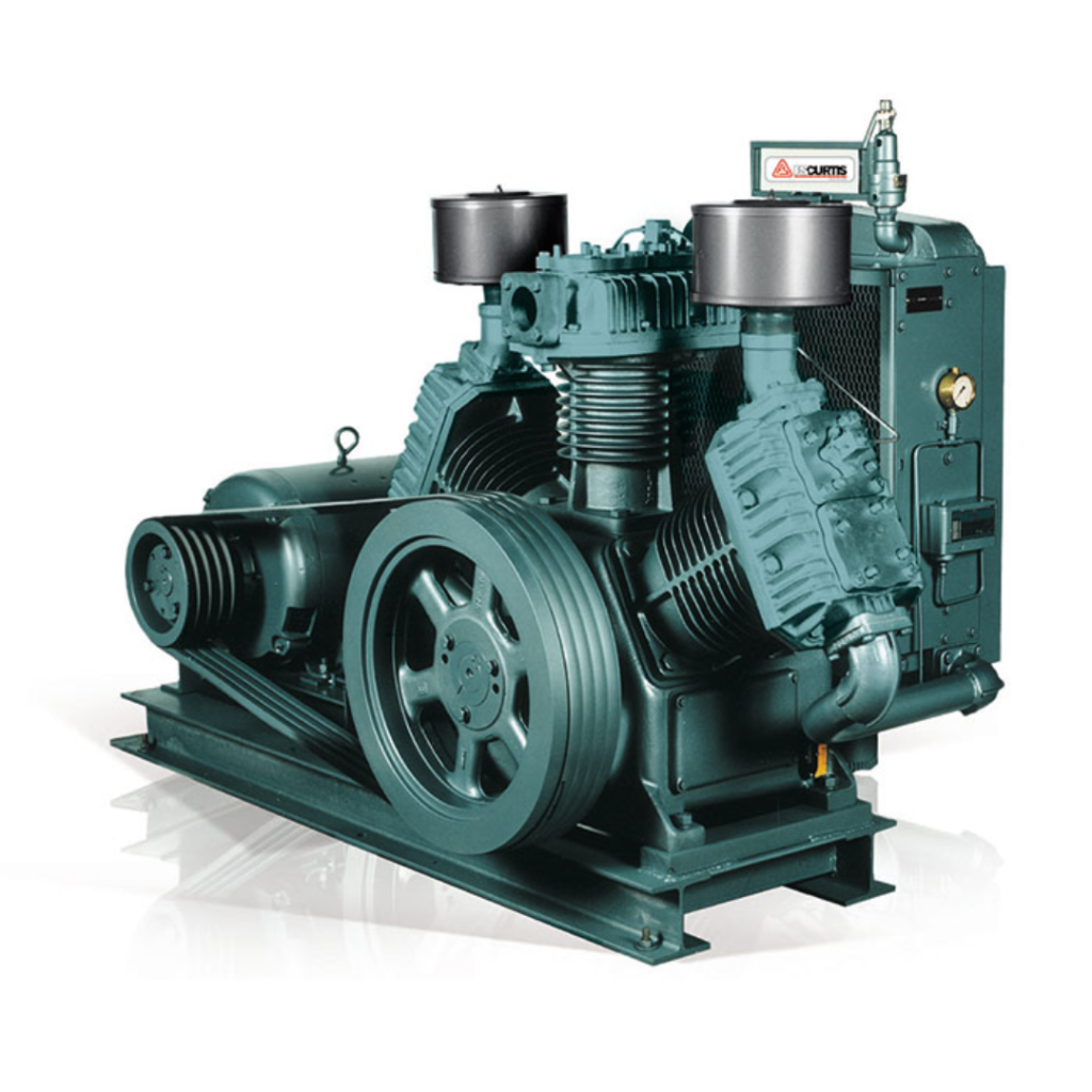 FS-Curtis CW Series base-mounted reciprocating air compressor for heavy industrial applications available from Blackhawk Equipment