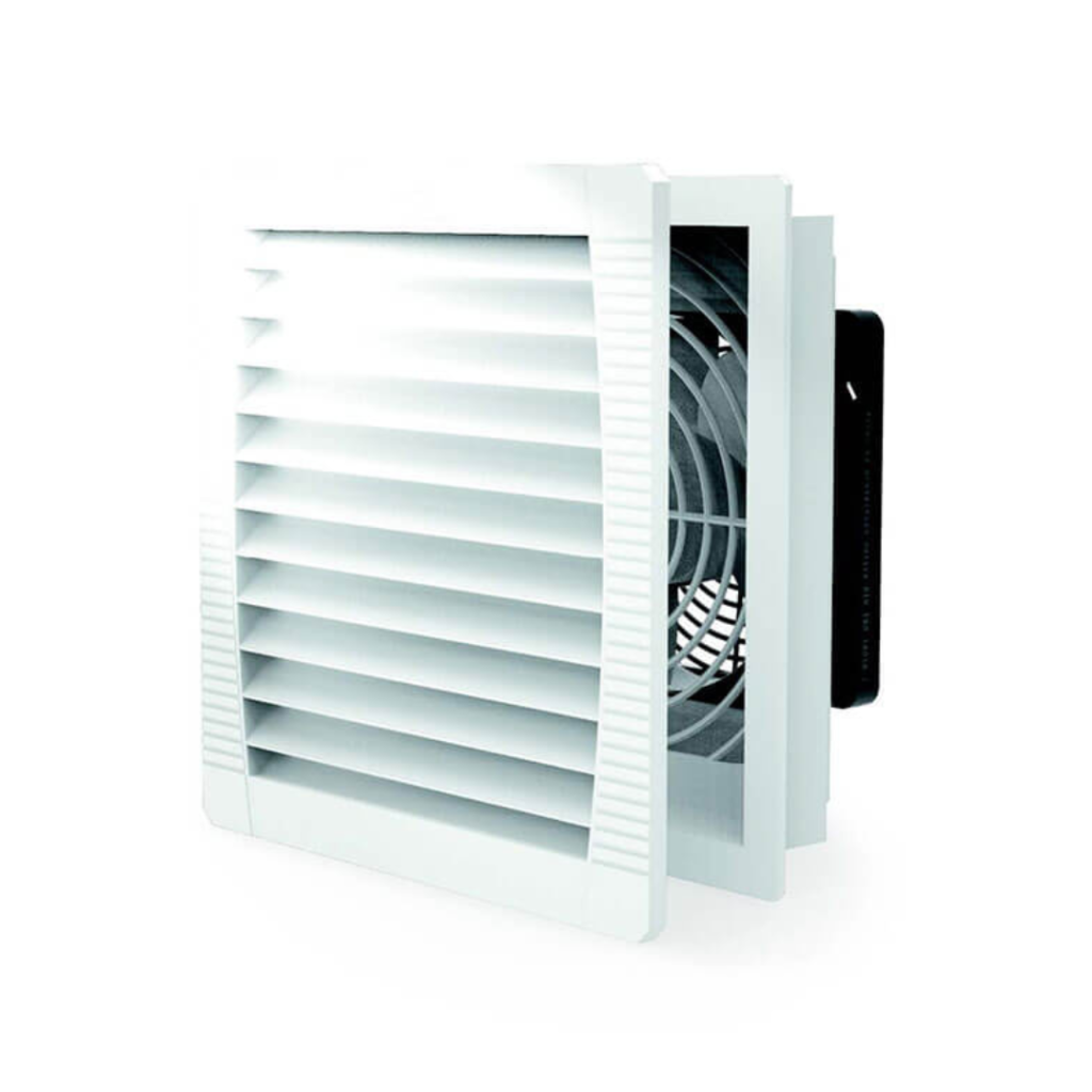 Pfannenberg Filterfans 4.0™ enclosure cooling fan featuring fluted filter mat and tool-free maintenance design for electrical control panels available from Blackhawk Equipment