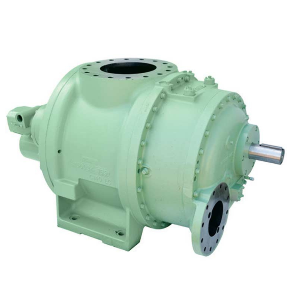 Sullair high-pressure process gas rotary screw compressor air end with ANSI flanges for petrochemical and industrial gas applications available from Blackhawk Equipment