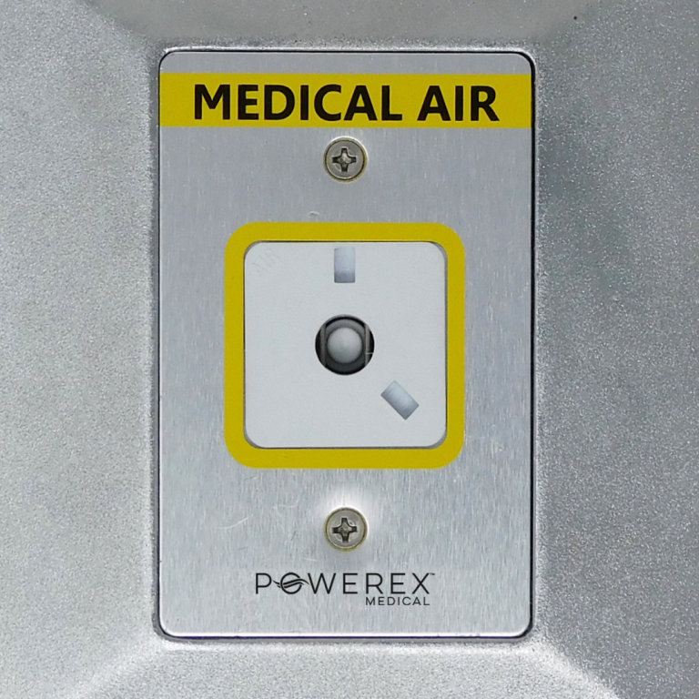 Powerex Medical Air gas outlet terminal unit (wall-mounted) yellow color-coded for healthcare facility maintenance available from Blackhawk Equipment